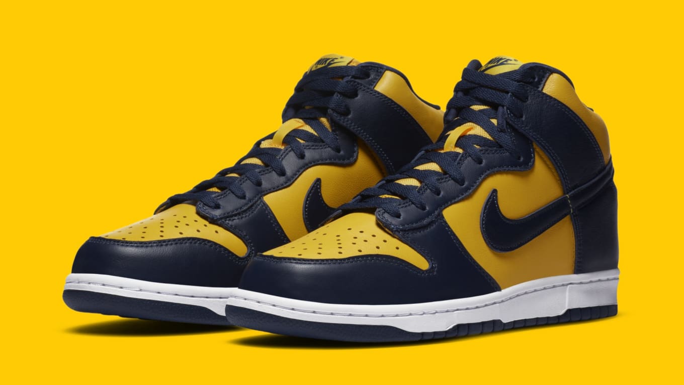 dunk high maize and blue resell