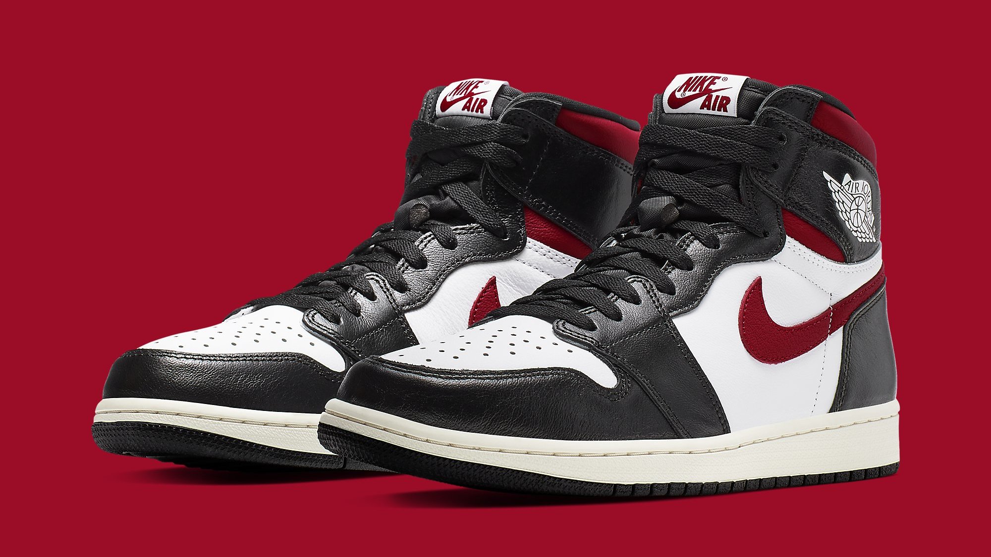 jordan 1 black white sail gym red