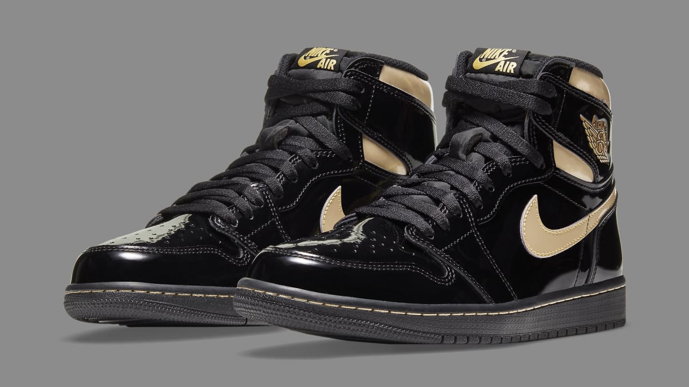 Aj1 black metallic gold