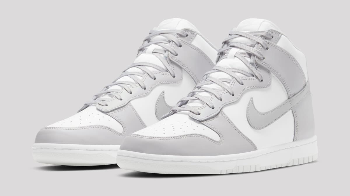 nike high tops grey and white