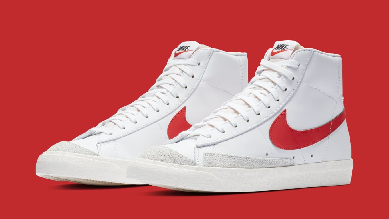 nike blazer white red