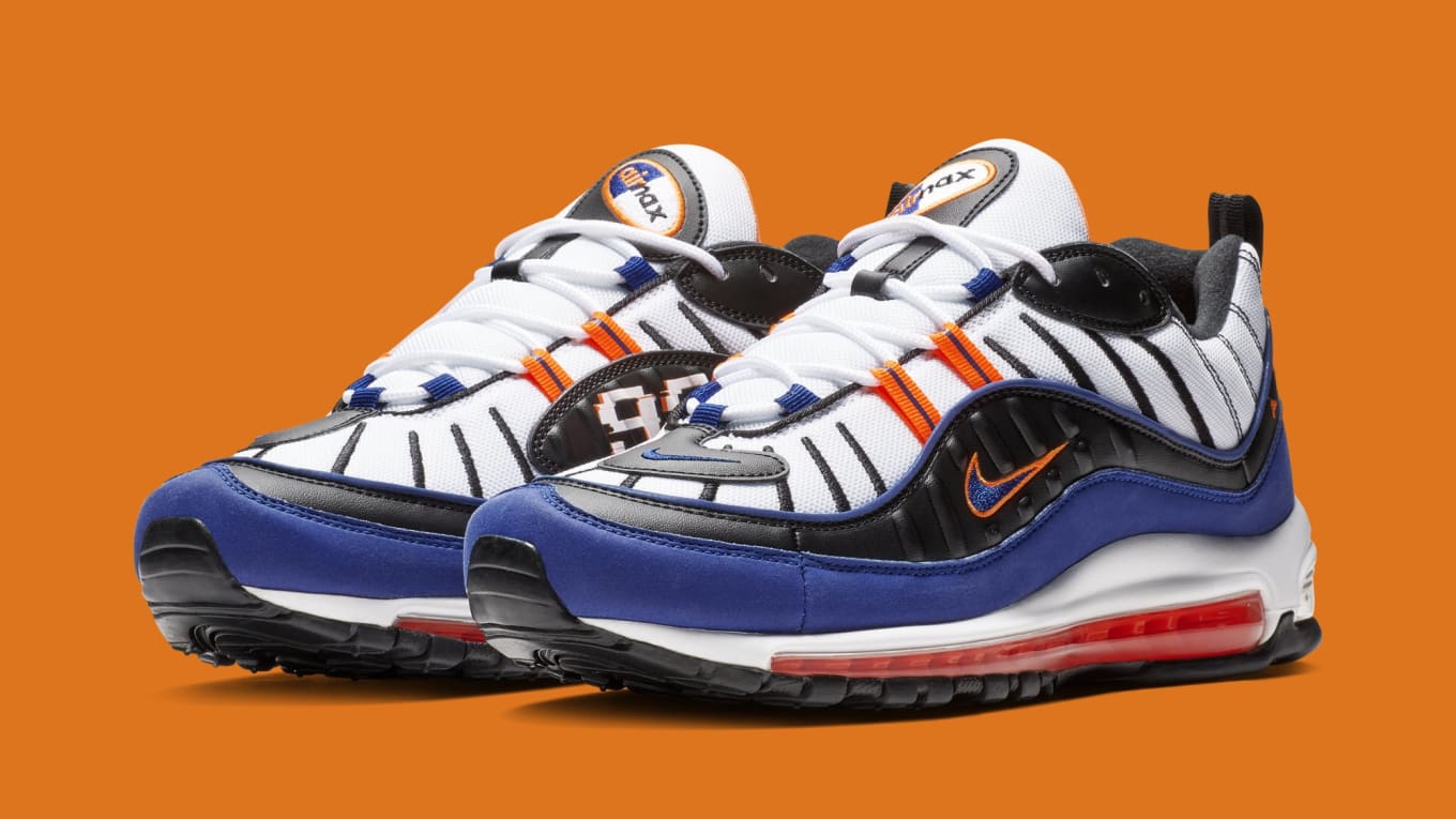 Nike Air Max 98 White Deep Royal Blue Total Orange Black Cd1536 100 Release Date Sole Collector