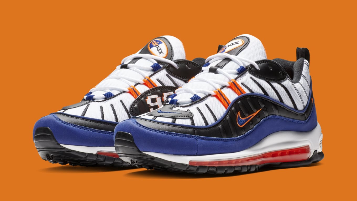 nike air max 98 white blue orange & black