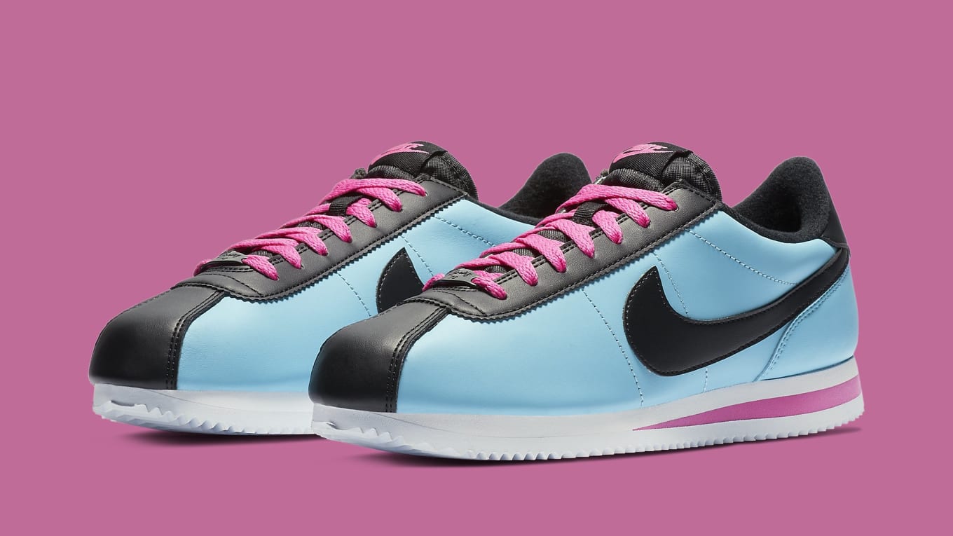 nike cortez pink and blue