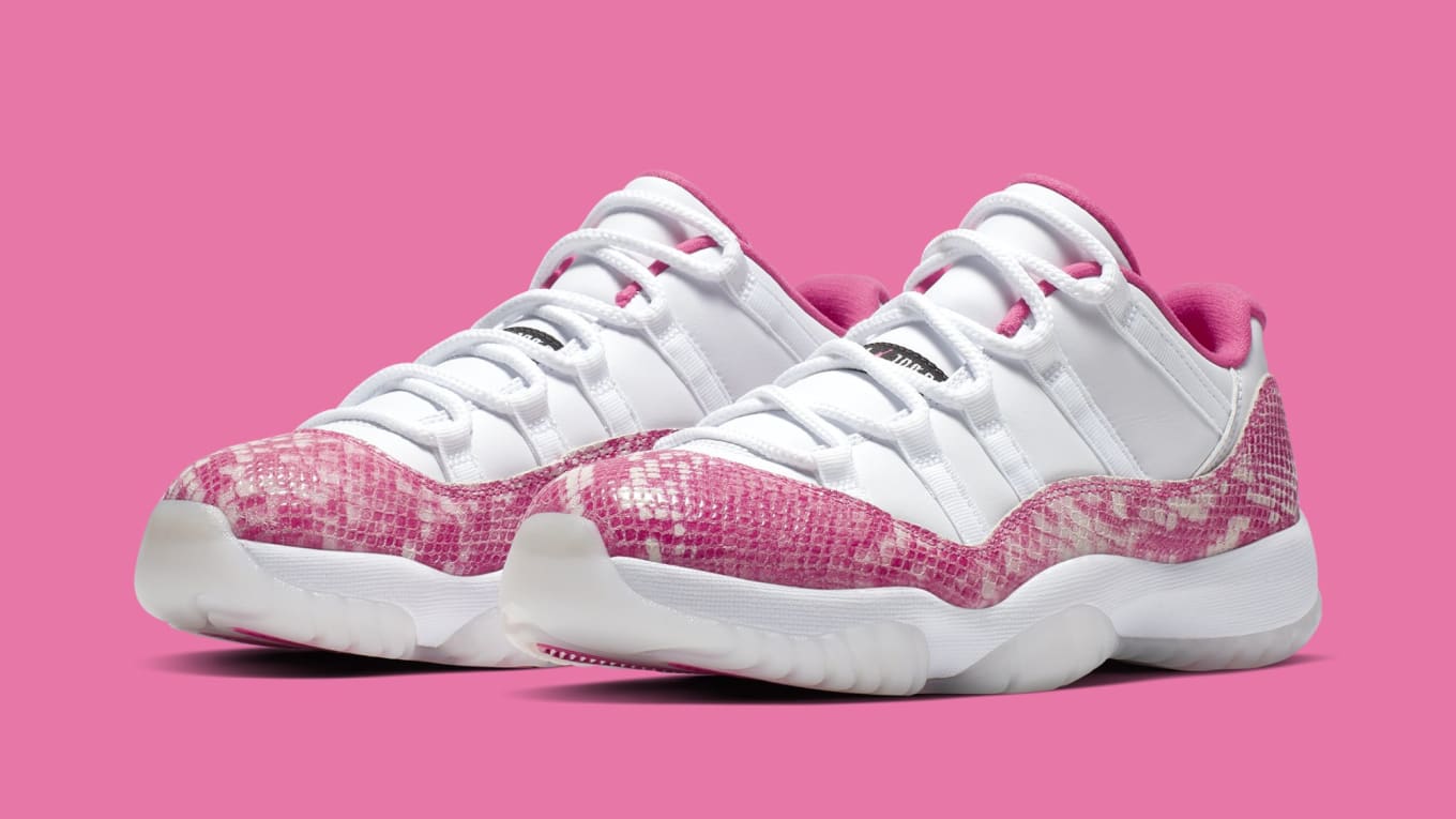 11 low snakeskin pink