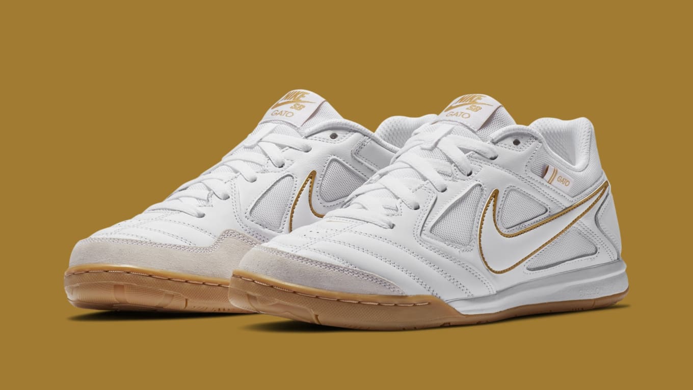 Nike gato white gold discount