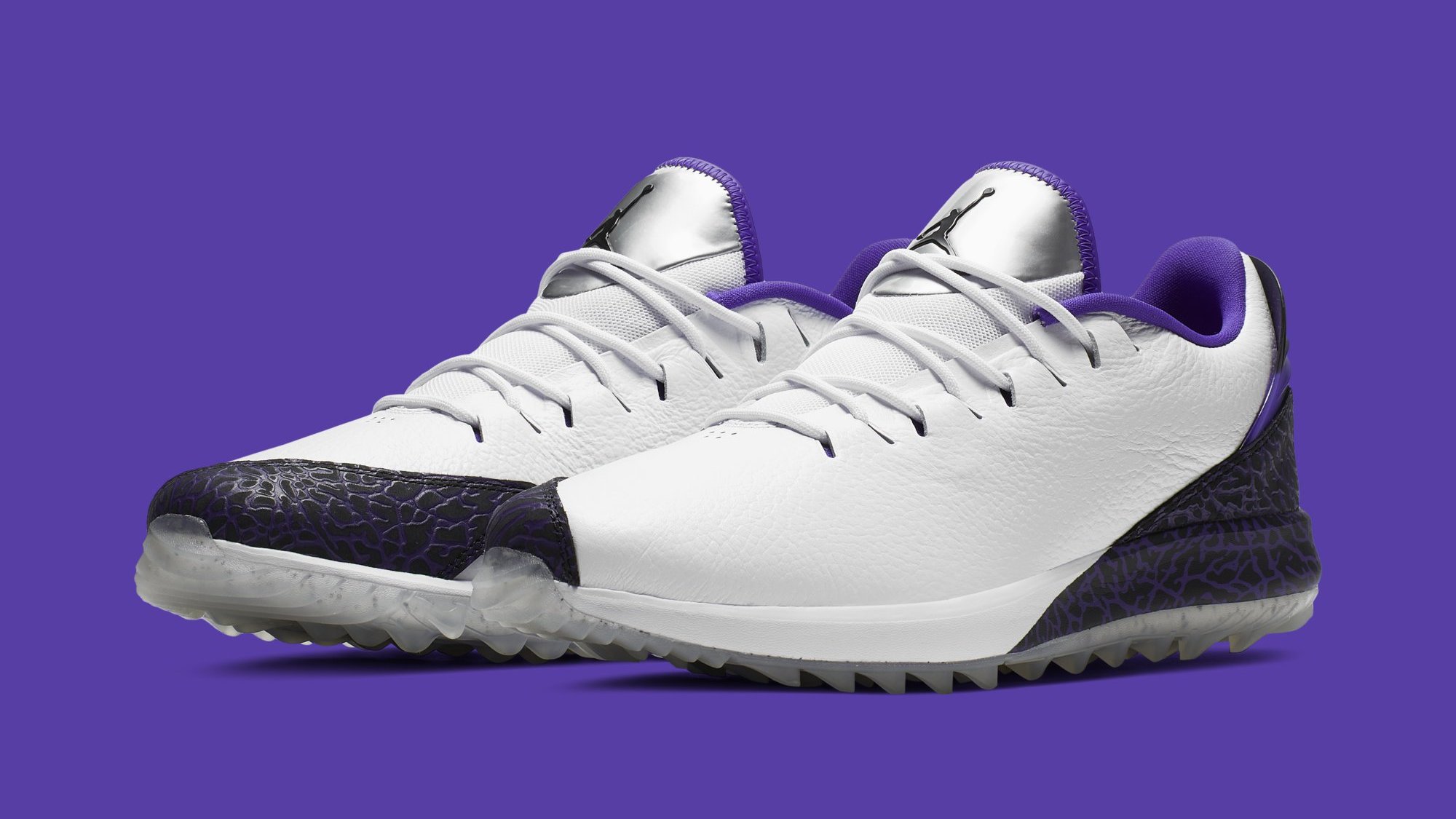 purple jordan golf shoes