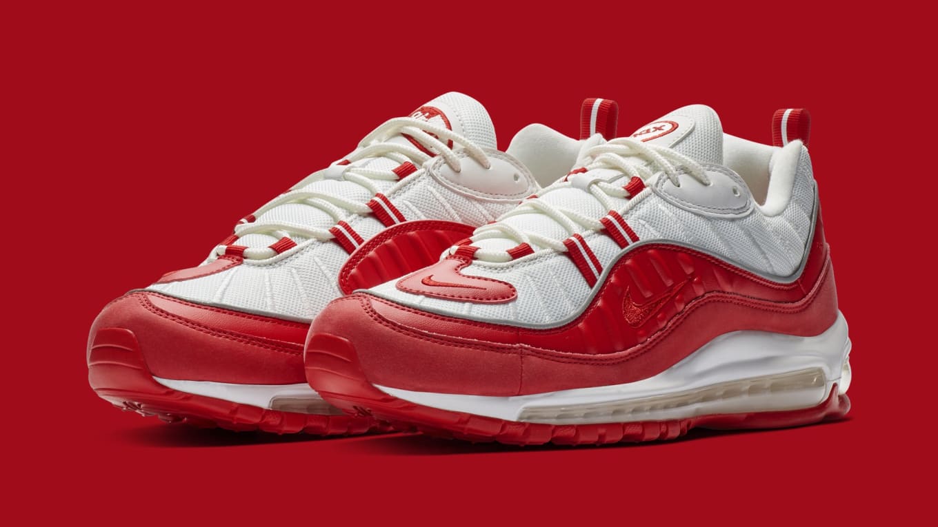 nike air max 98 white and red