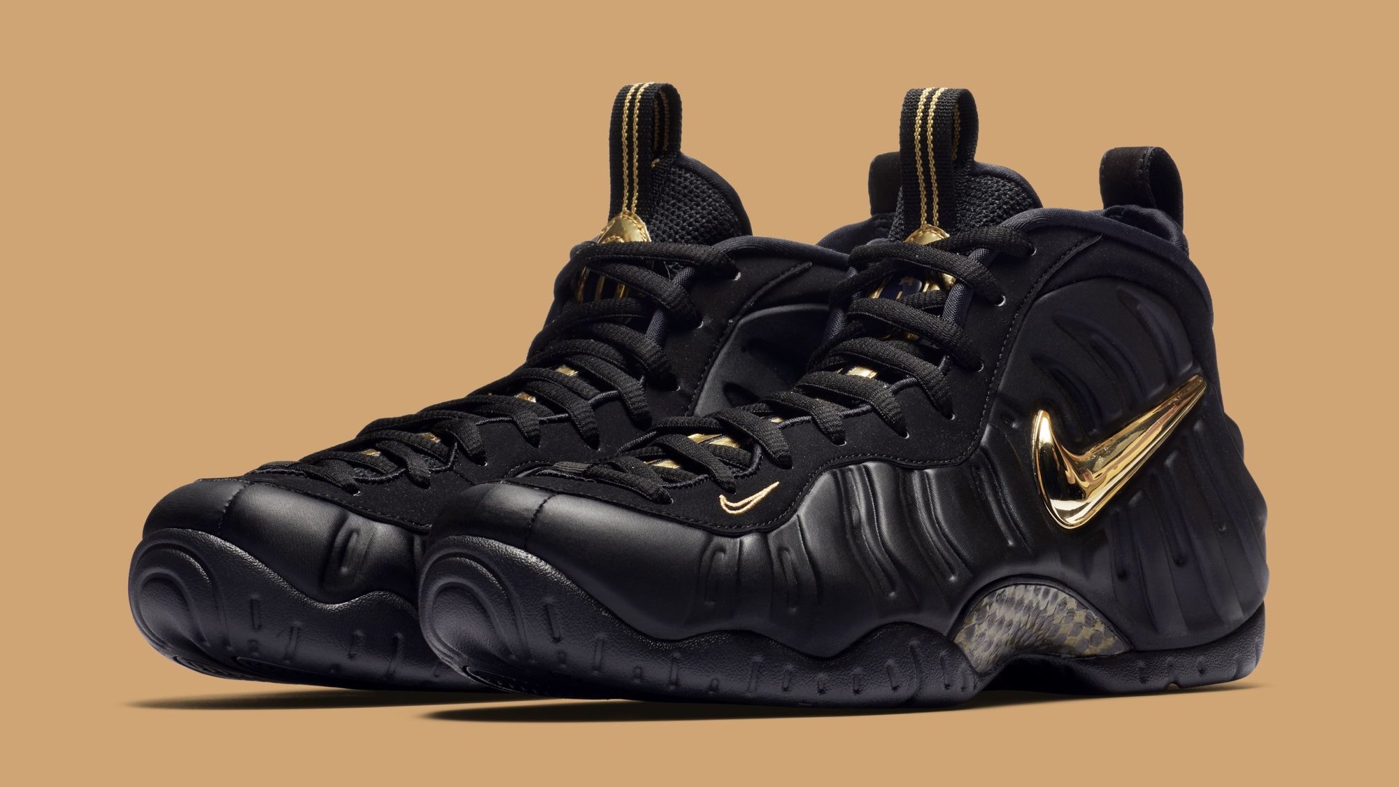 black foams with gold check