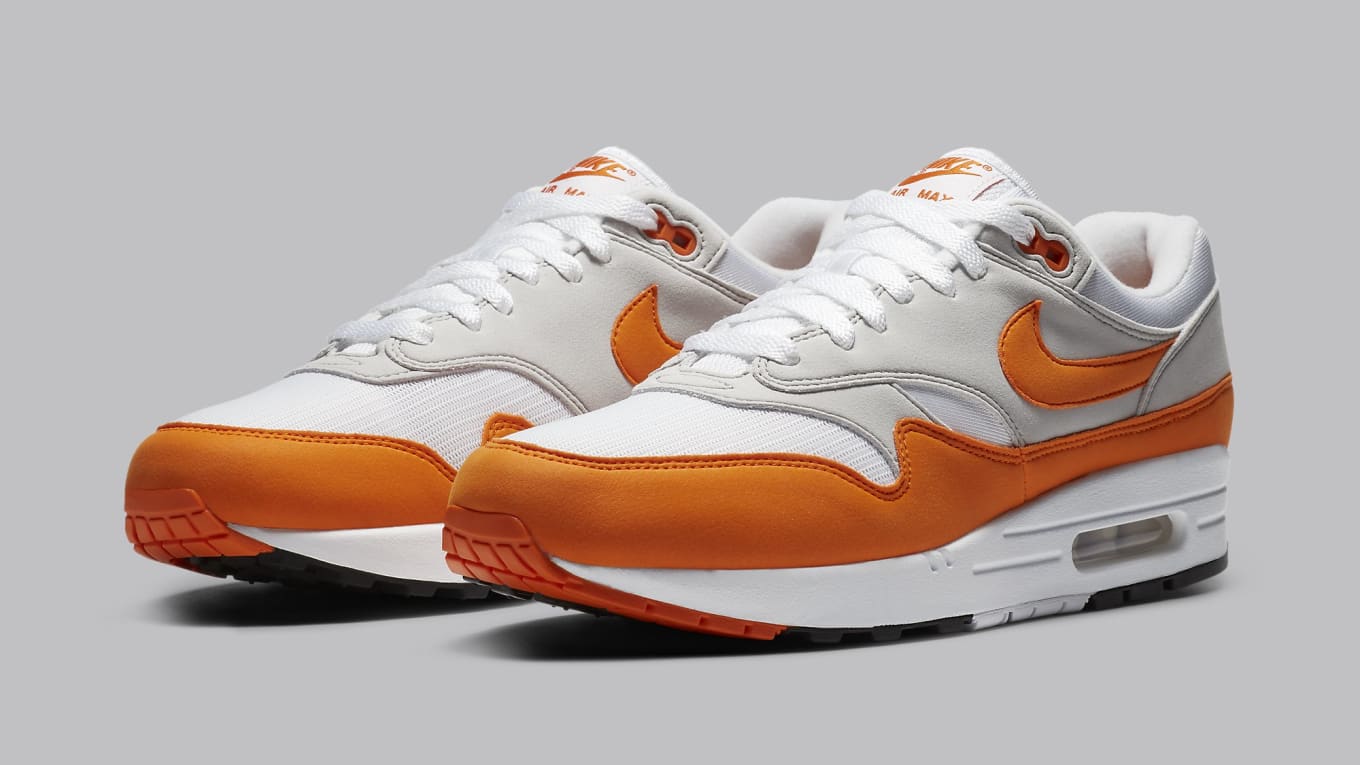 air max 1 orange and white