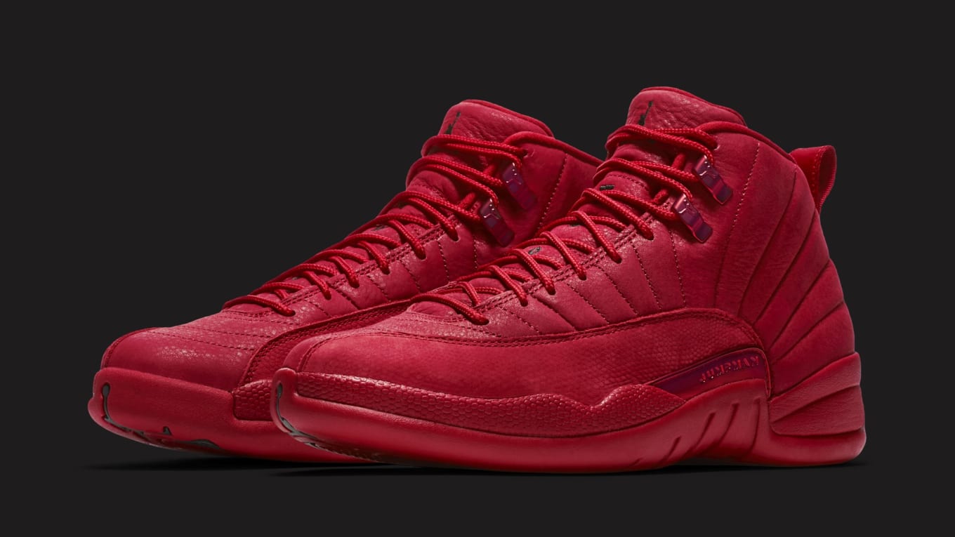 gym red and white jordan 12