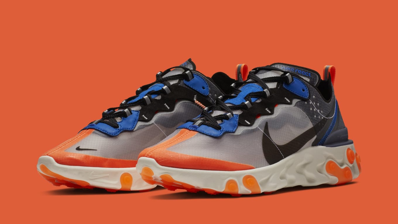 blue and orange nike react