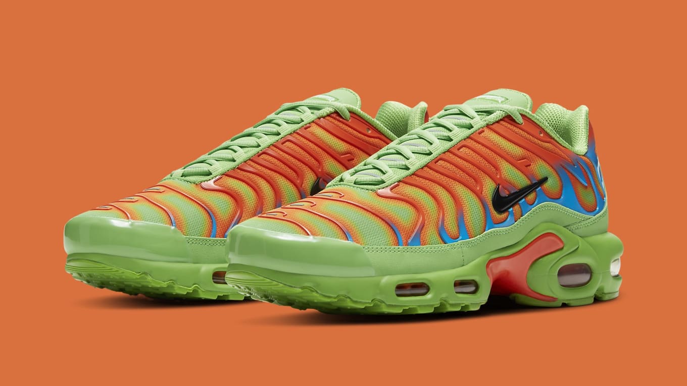 air max plus orange and green