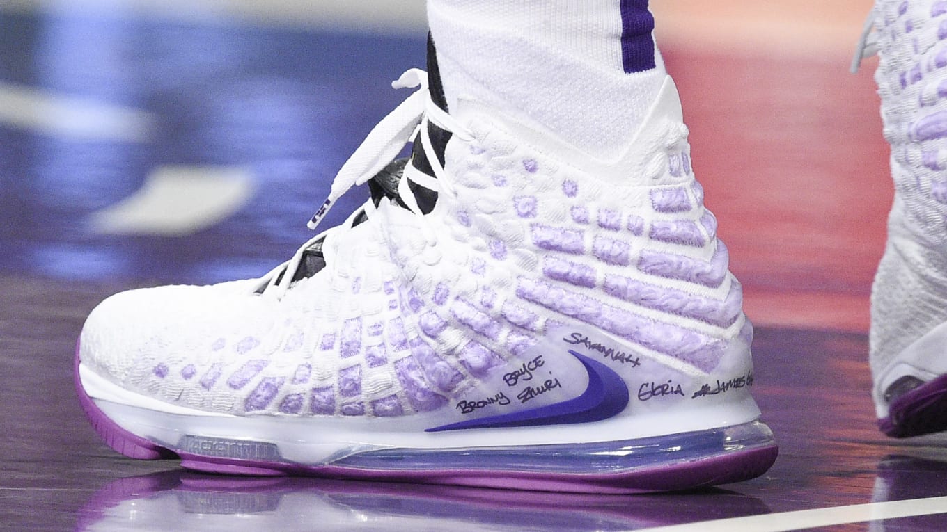 lebron james shoes pink and purple