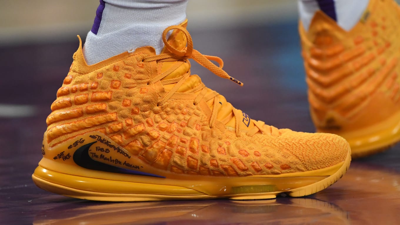 lebron james yellow shoes