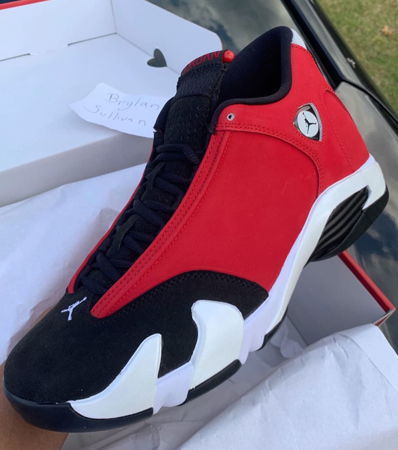 red and white jordan 14s