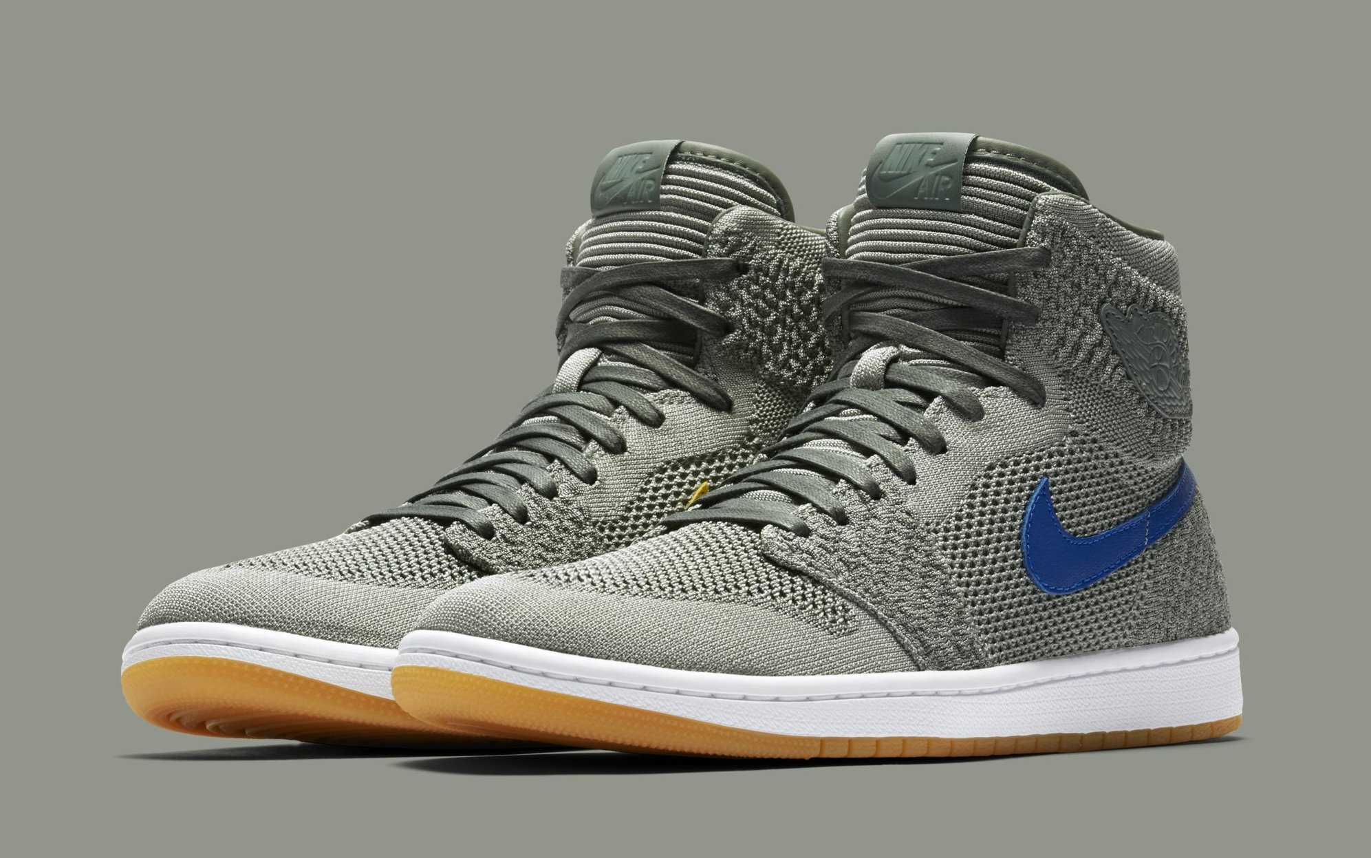 nike air jordan 1 retro high flyknit clay green