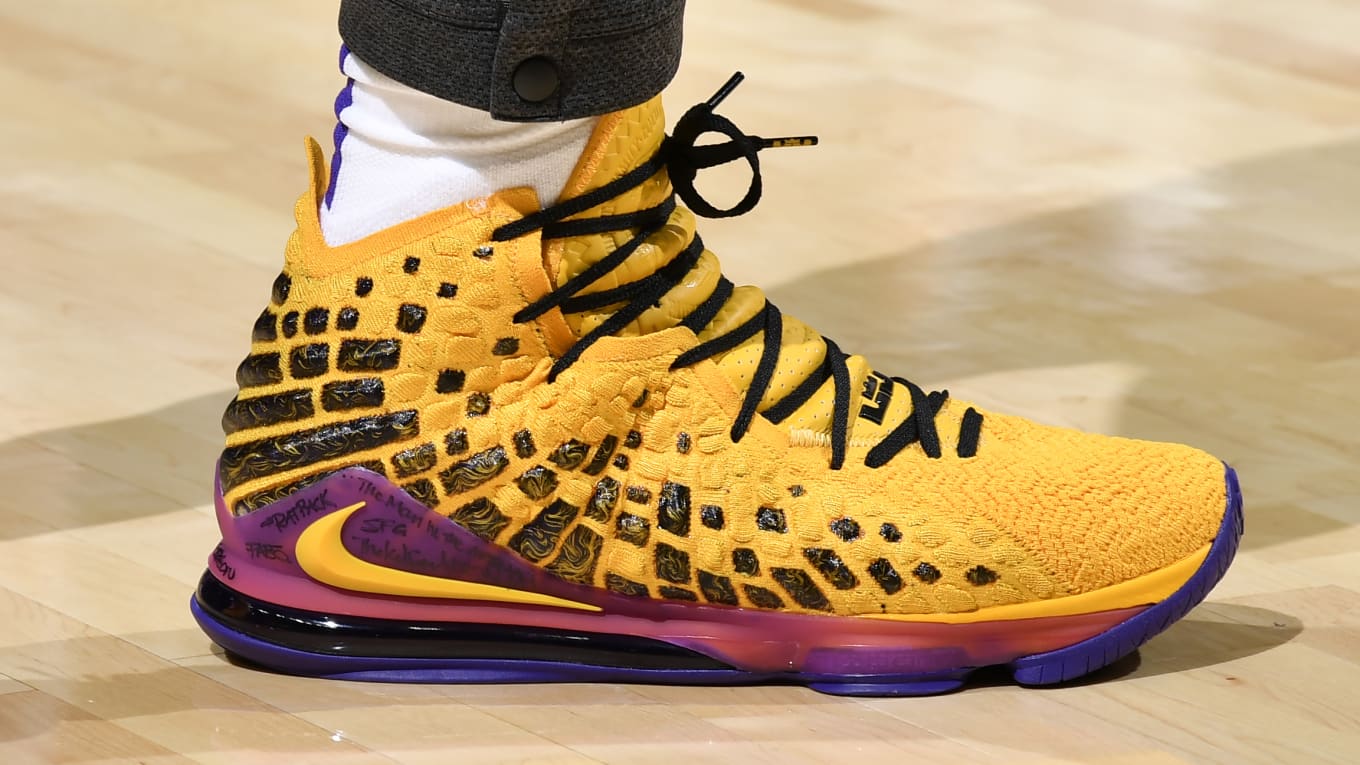 lebron james yellow sneakers