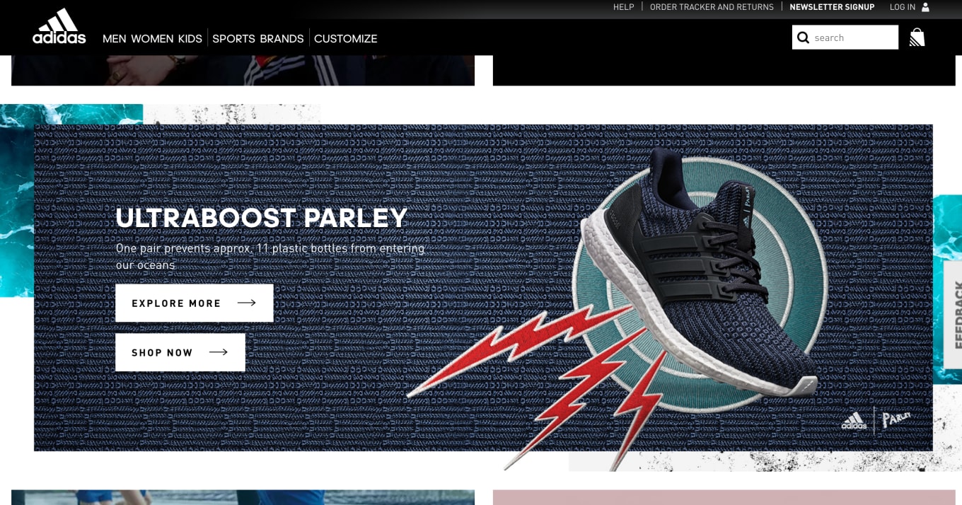 website of adidas