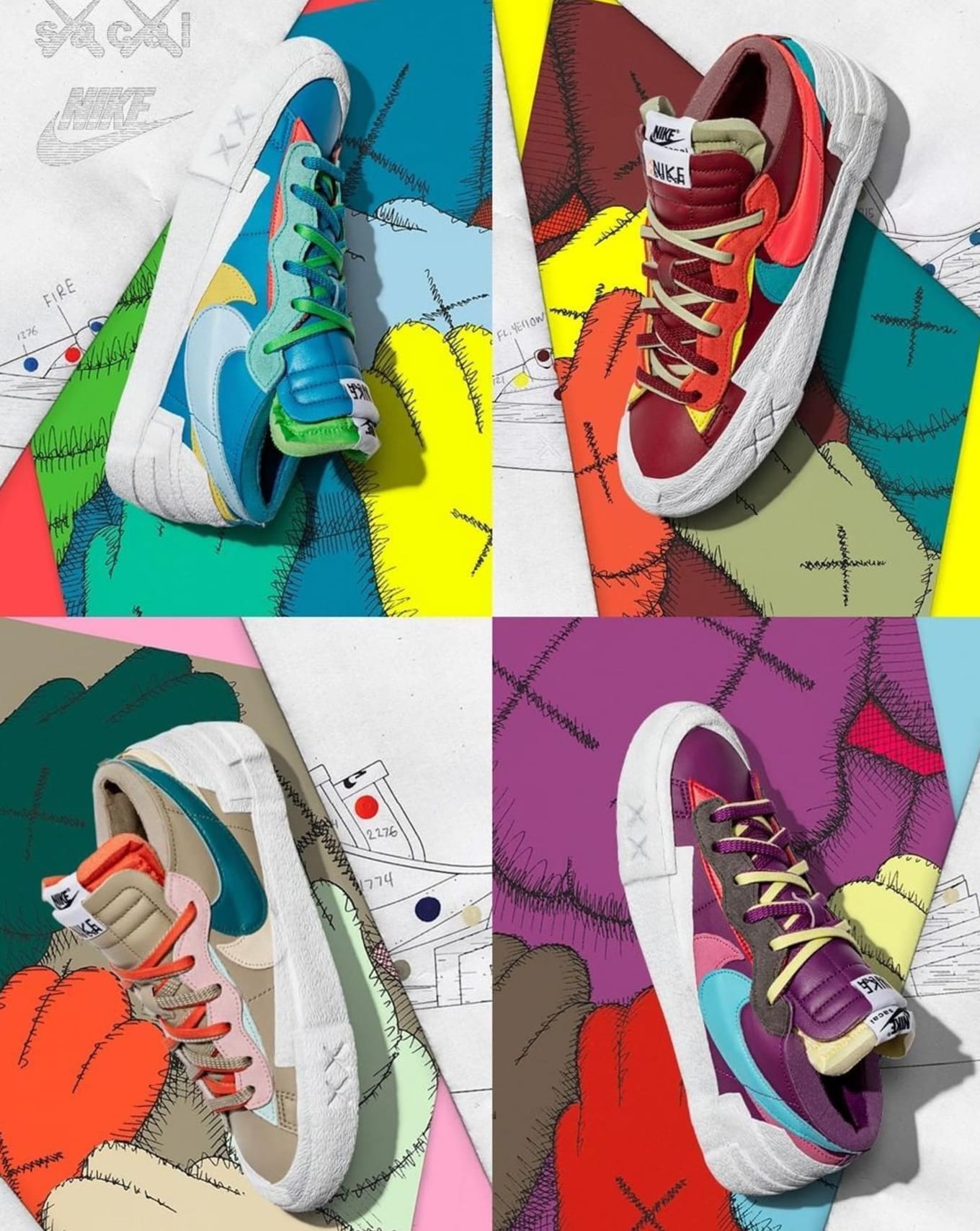 Kaws x Sacai x Nike Blazer Low Collab Release Date 2021 | Sole