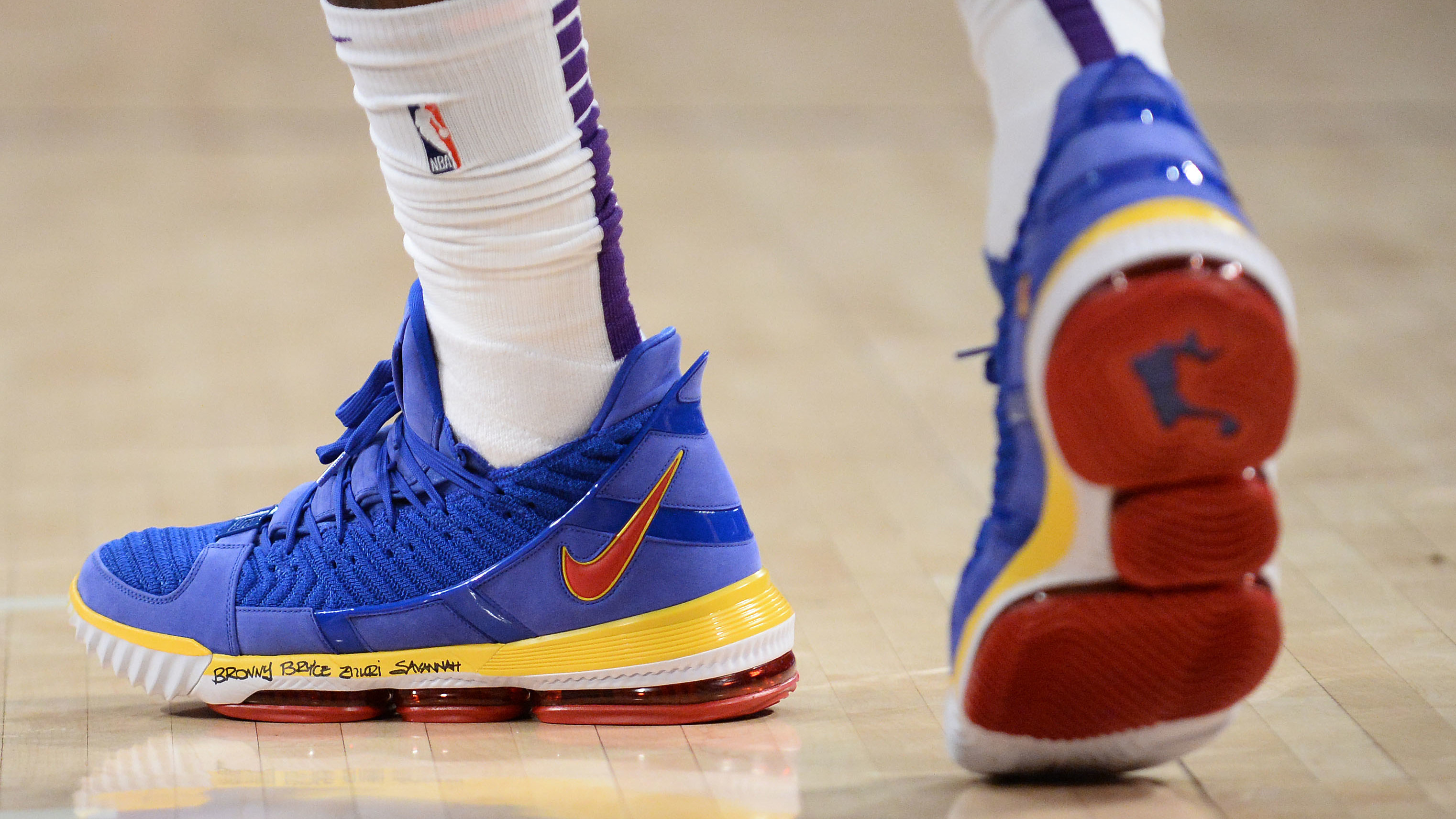 lebron 16 medicine ball on feet