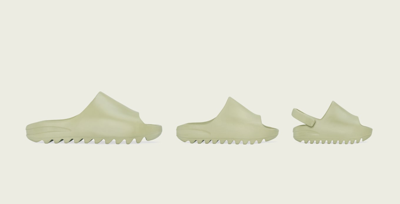 yeezy slides desert sand on feet