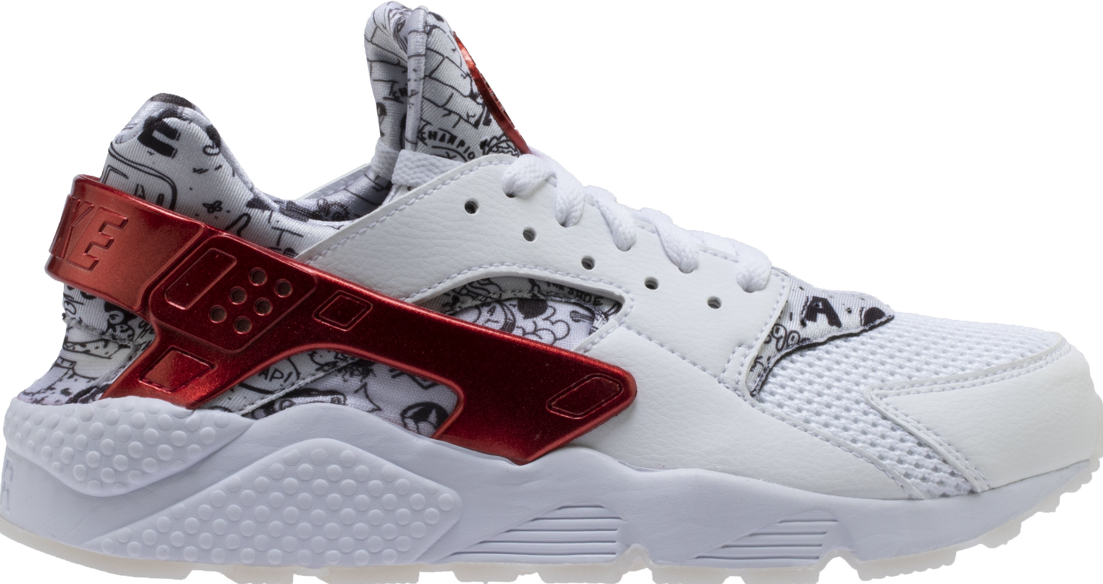 red white and grey huaraches