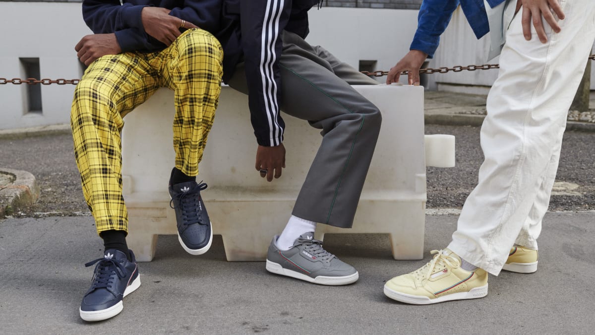 adidas originals continental 80 sneakers in white snakeskin with gum sole