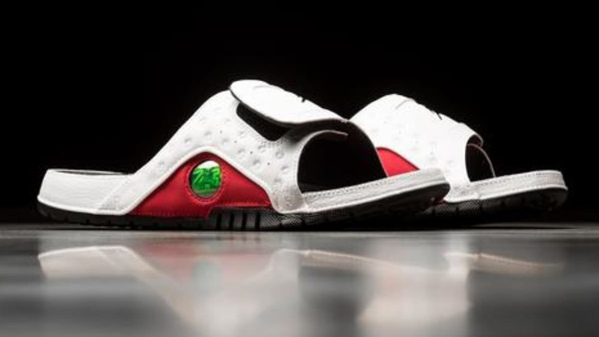 White and red jordan slides on sale