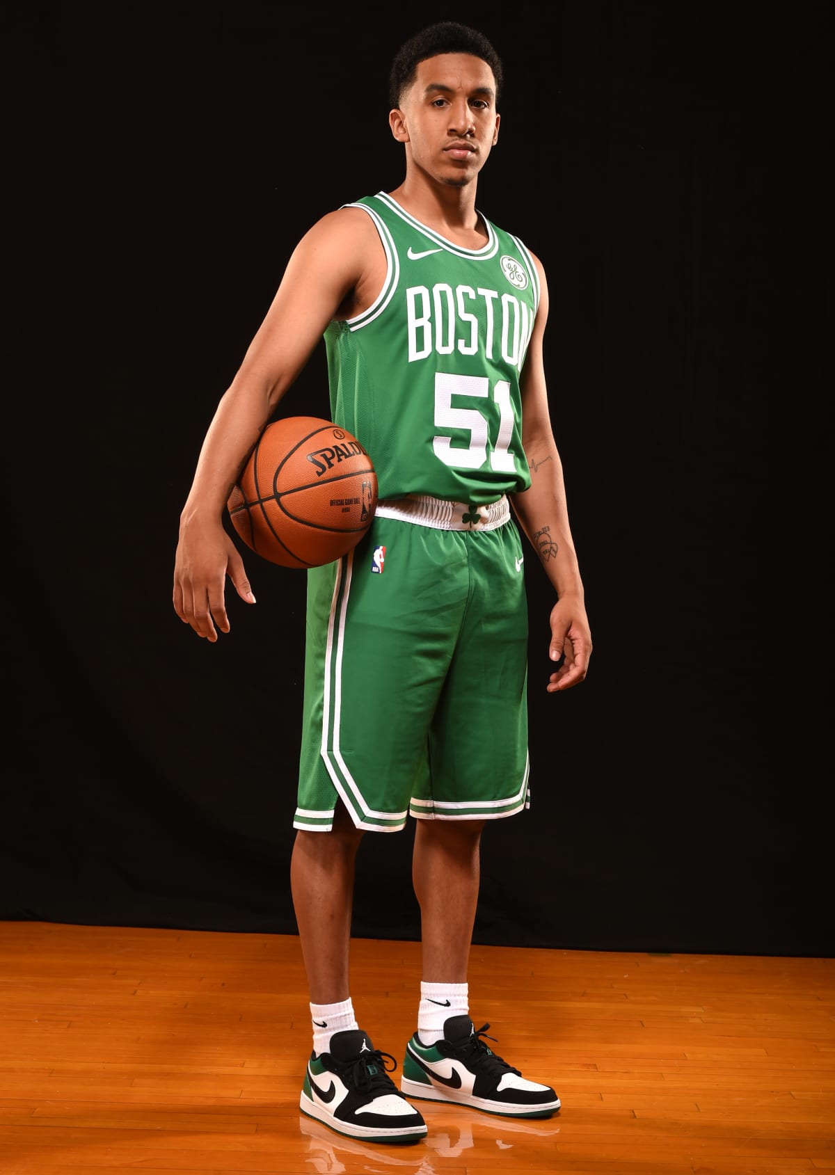 Tremont Waters Air Jordan 1 Low Mystic Green - NBA Rookie Photo Shoot