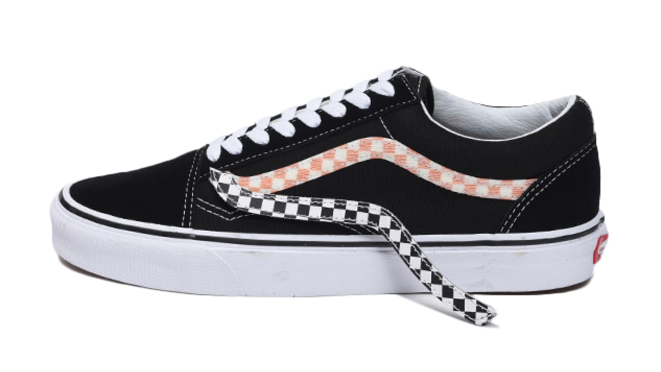 white vans with orange stripe