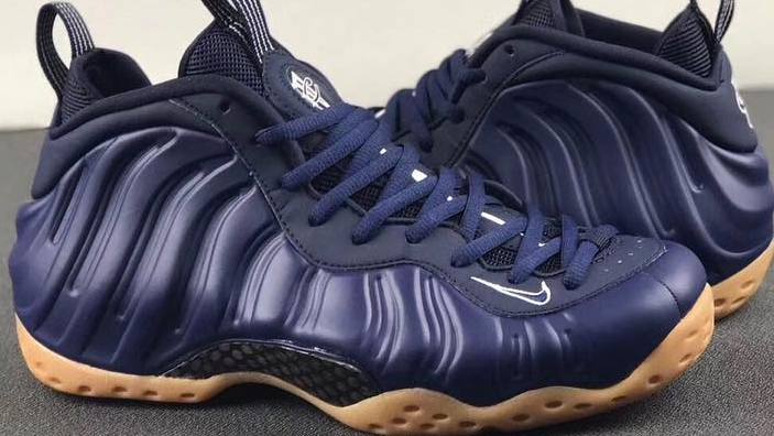 navy blue and gum bottom foamposites