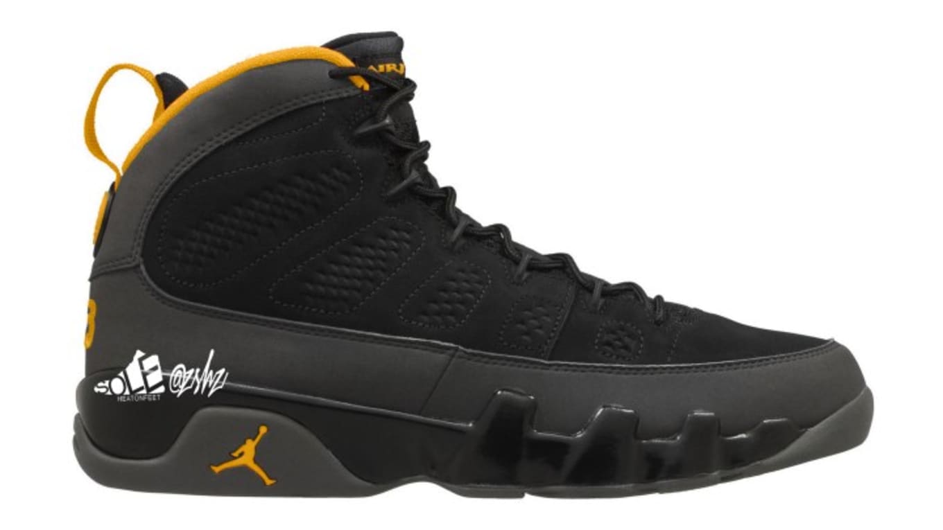 jordan 9 black and yellow