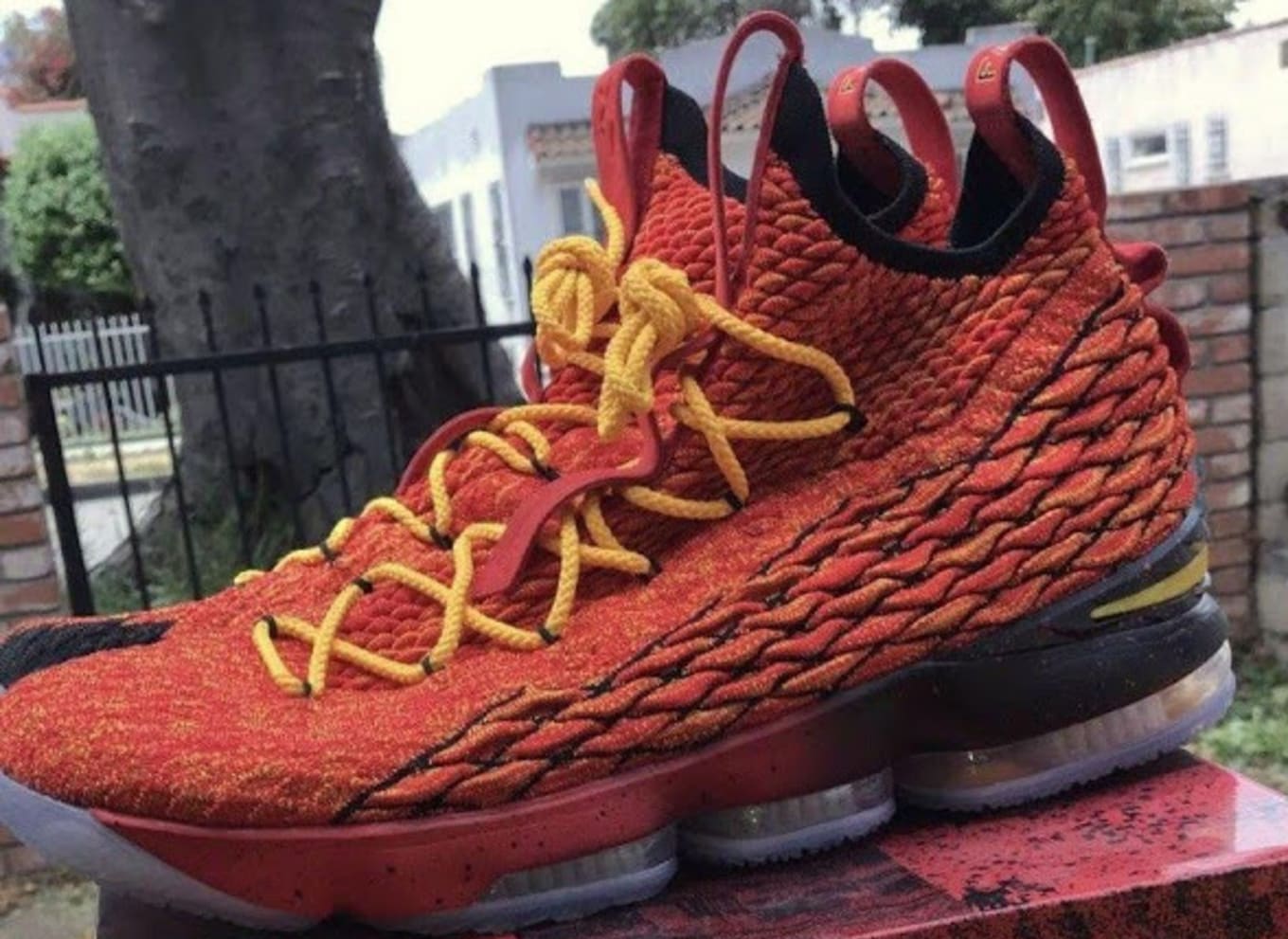 red lebron 15 high