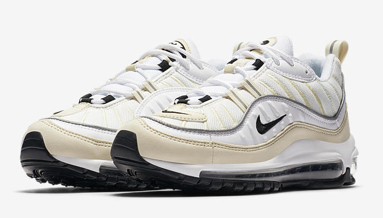 Wmns Nike Air Max 98 White Black Fossil Ah6799 102 Release Date Sole Collector