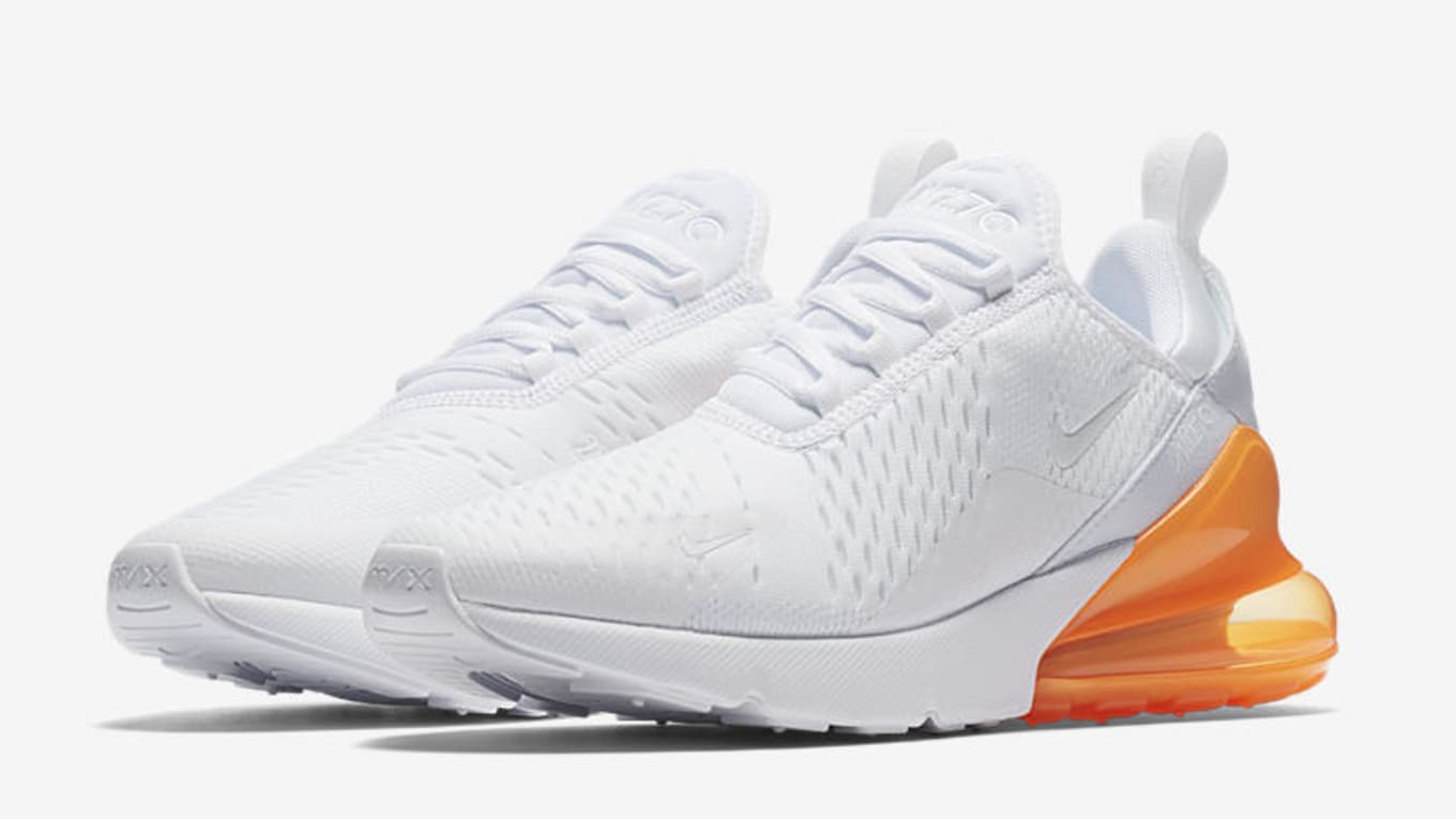 Nike Air Max 270 White Pack Total Orange Ah8050 102 Hot Punch Ah8050 103 Photo Blue Ah8050 105 Release Date Sole Collector