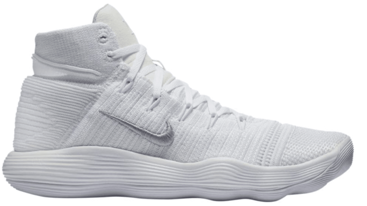 nike react flyknit triple white