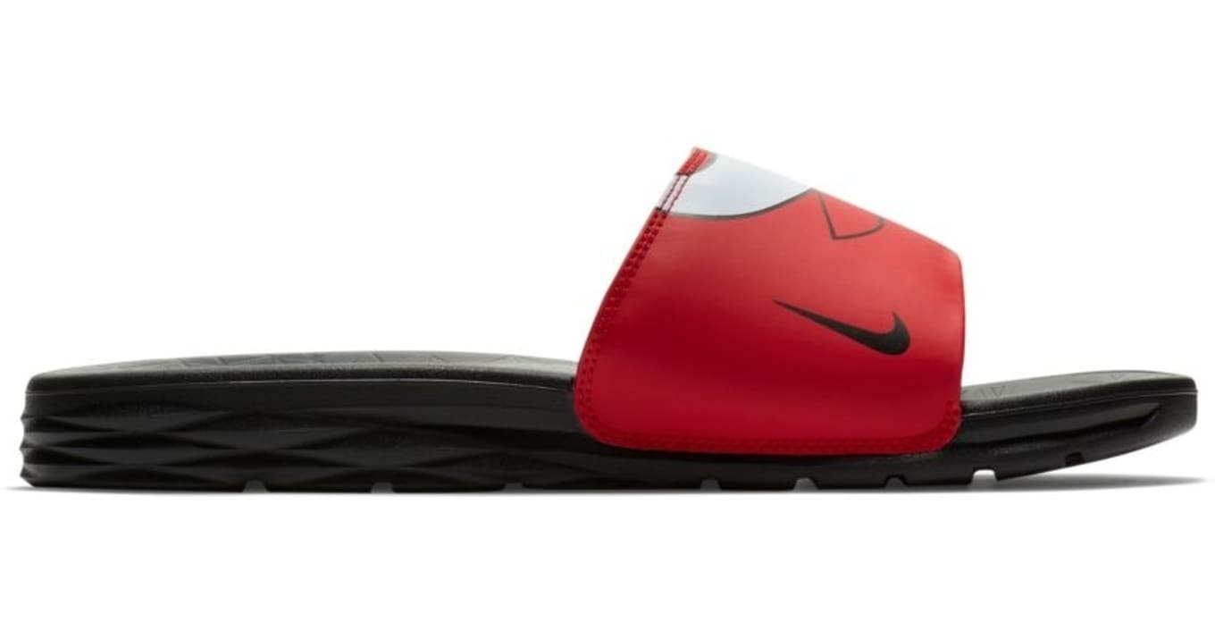 nike slides with red logo