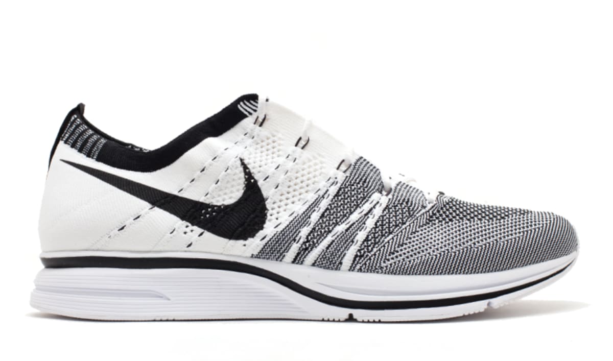 all white flyknit trainer