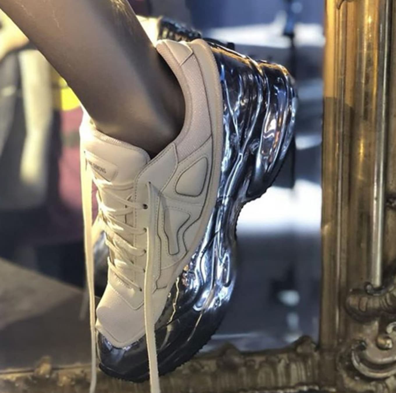 raf simons metallic sneakers