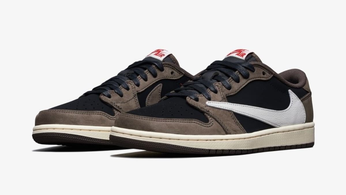 Travis Scott x Air Jordan 1 Low 'Black/Dark Mocha-University Red ...