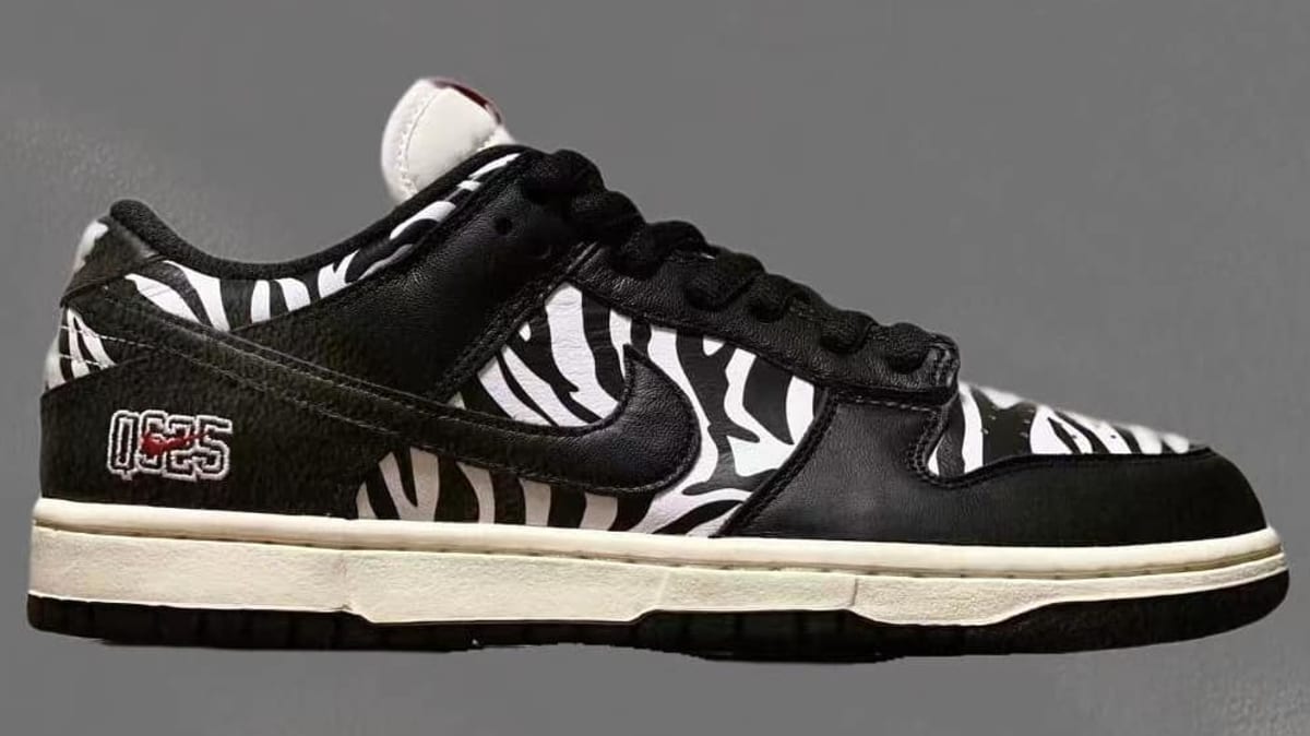 nike sb dunk low og qs quartersnacks zebra