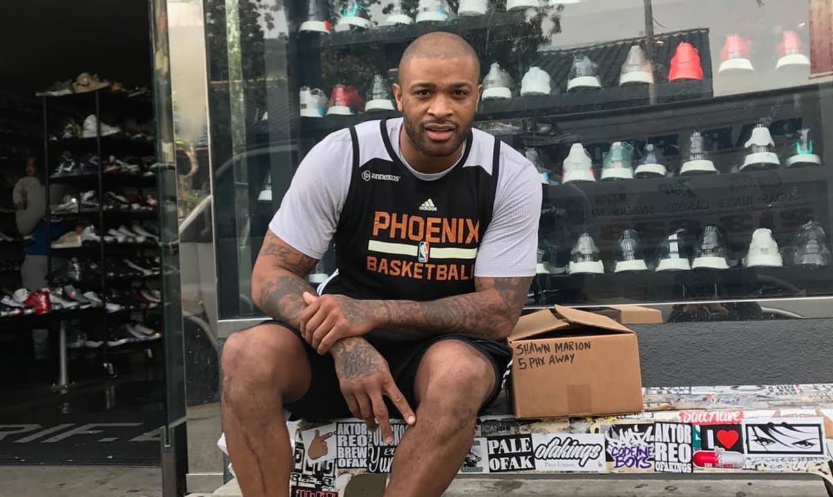 PJ Tucker Air Jordan 5 Shawn Marion PE Away Sole Collector