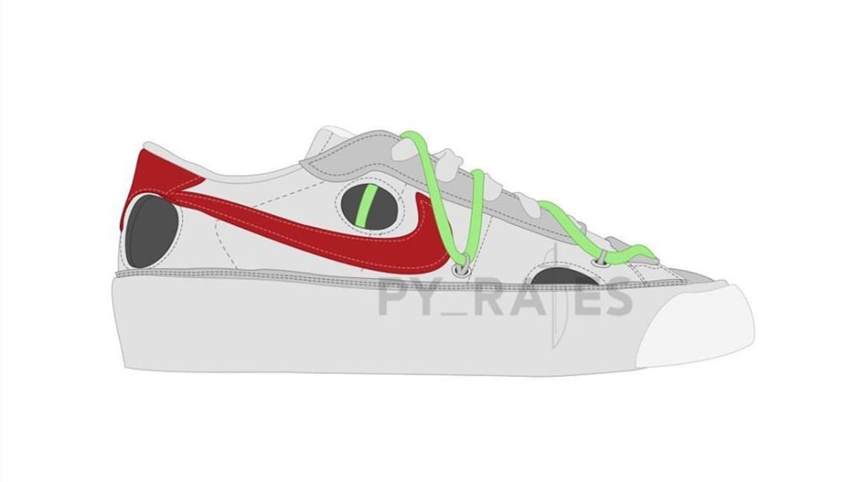 Off White X Nike Blazer Low Black Green White University Red Release Sole Collector