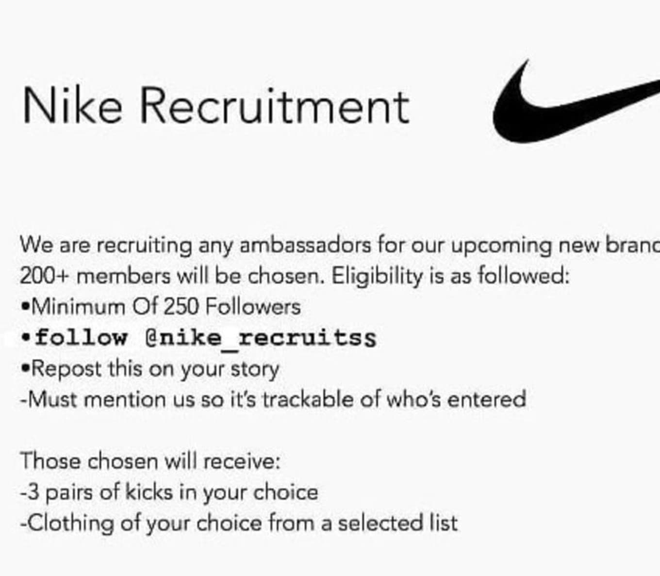 Fake Nike Recruitment Campaign Goes 