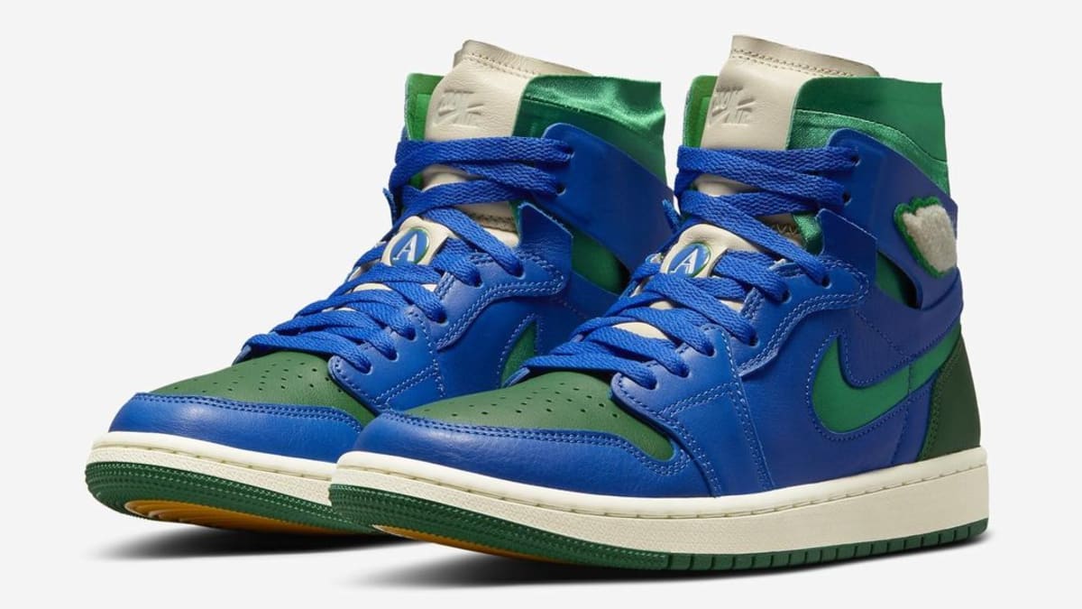 green and blue jordans