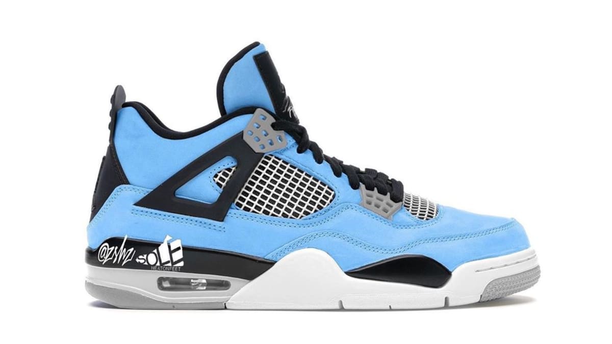 grey and blue jordan 4s