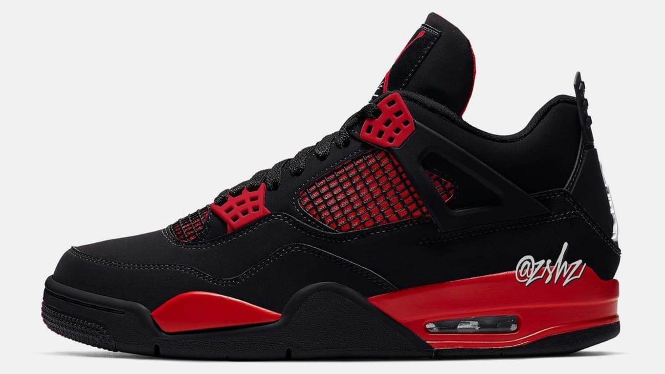red and black jordans with strap