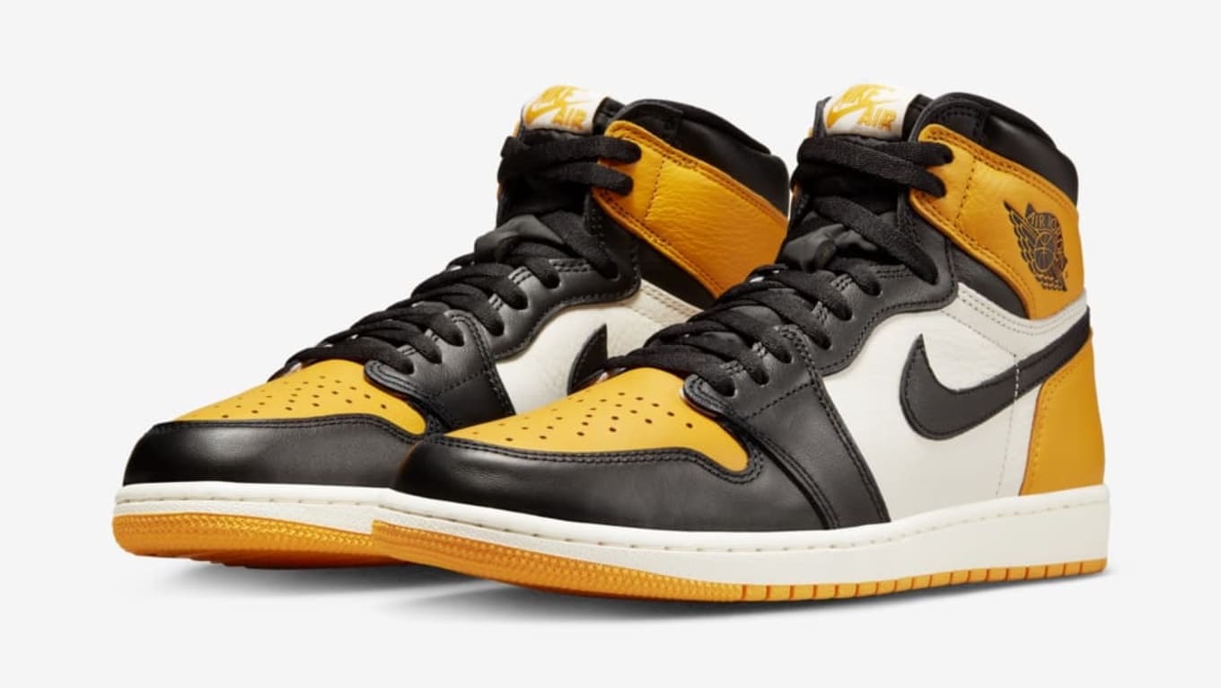 white black and yellow jordan 1