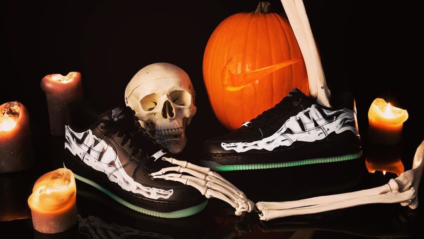 skeleton air force ones black